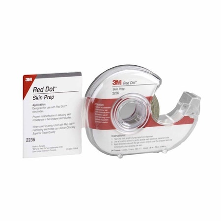 Red Dot Electrode Skin Prep Abrader Tape Tape Dispenser NonSterile, 36PK 2236
